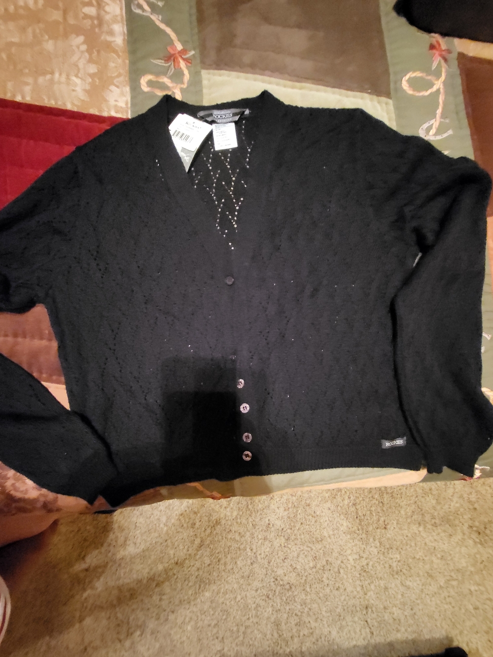 Vuntage Retro 1990's Cruel Girl Black Button-Up Knit Cardigan